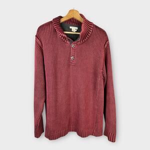 Carbon2Cobalt Mens size XL Fireside Henley Pullover Sweater Cotton 155142